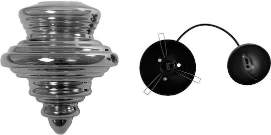 GloboStar Corte Pendant Light Black with Crystals for Socket E27 25x25x30cm