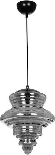 GloboStar Corte Pendant Light Black with Crystals for Socket E27 25x25x30cm