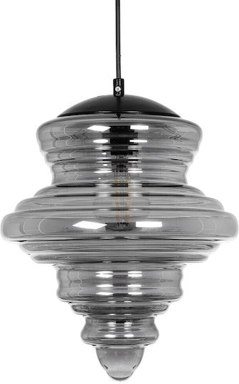 GloboStar Corte Pendant Light Black with Crystals for Socket E27 25x25x30cm