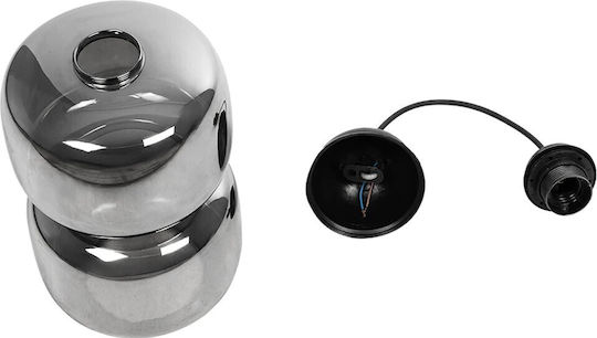 GloboStar Pendant Light Black with Crystals for Socket E27 18x18x31cm