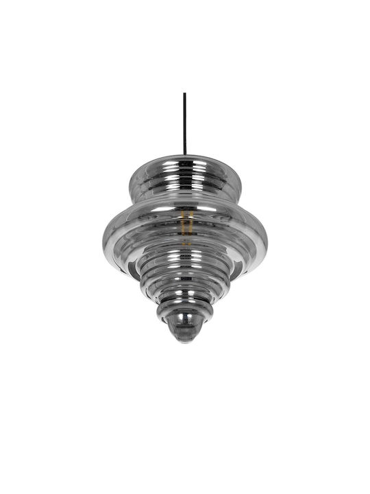GloboStar Corte Pendant Light Black with Crystals for Socket E27 25x25x30cm