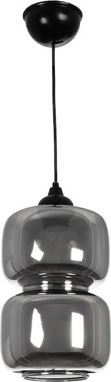 GloboStar Pendant Light Black with Crystals for Socket E27 18x18x31cm
