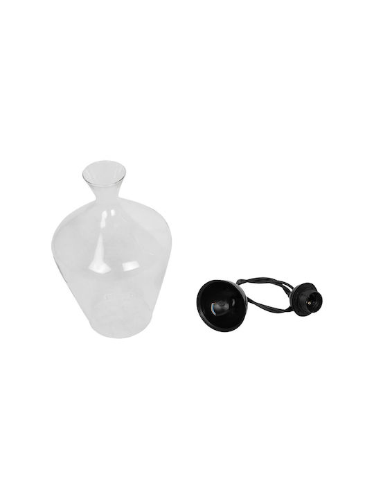 GloboStar Pendant Light Transparent with Crystals for Socket E27 20x20x32cm