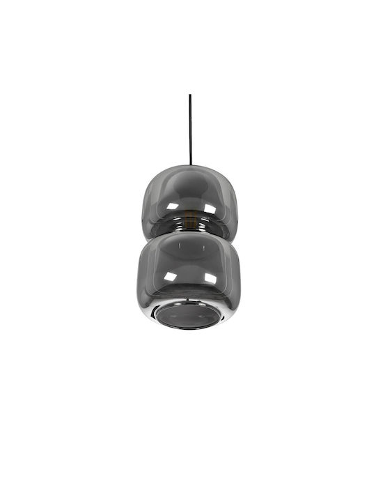 GloboStar Pendant Light Black with Crystals for Socket E27 18x18x31cm
