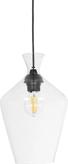 GloboStar Pendant Light Transparent with Crystals for Socket E27 20x20x32cm