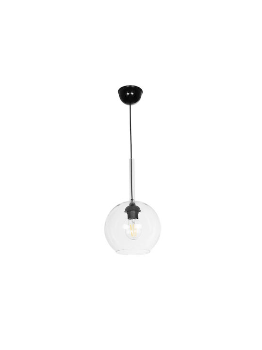GloboStar Mprala Pendant Light Transparent with Crystals for Socket E27 20x20x18cm