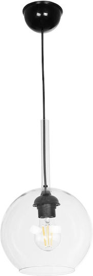 GloboStar Mprala Pendant Light Transparent with Crystals for Socket E27 20x20x18cm