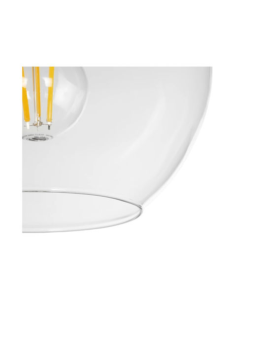 GloboStar Mprala Pendant Light Transparent with Crystals for Socket E27 20x20x18cm