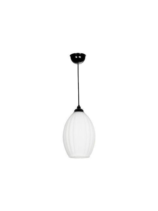 GloboStar Pendant Light White with Crystals for Socket E27 19x19x26cm