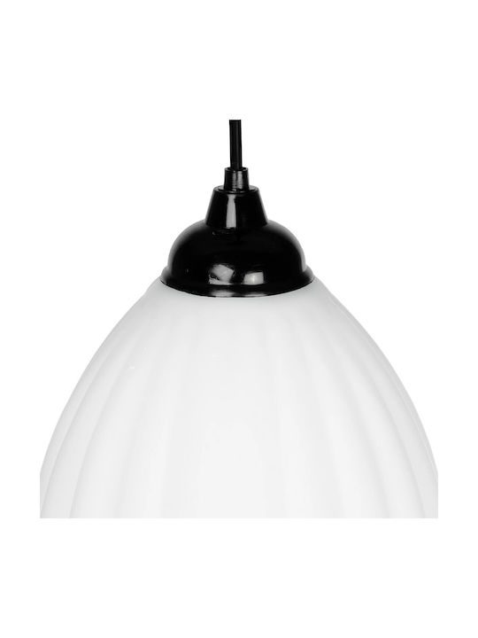 GloboStar Pendant Light White with Crystals for Socket E27 19x19x26cm