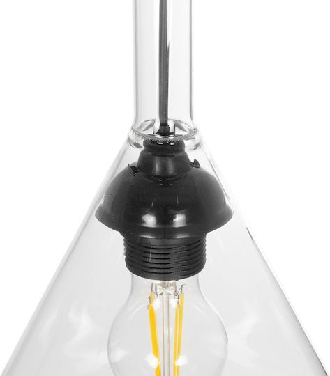 GloboStar Pendant Light Transparent with Crystals for Socket E27 20x20x42cm