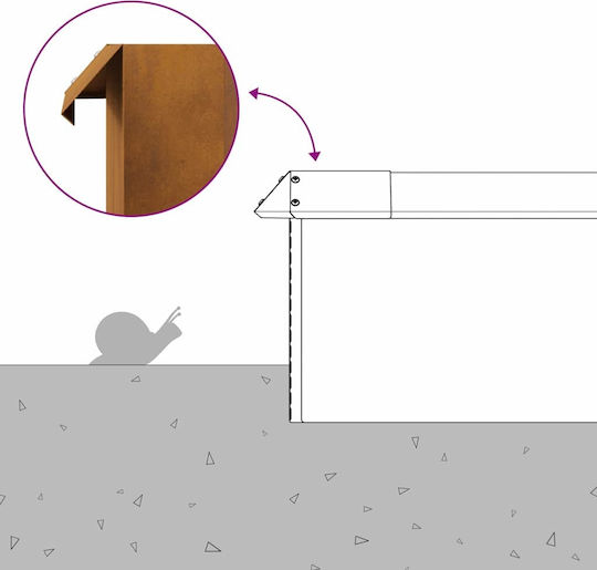 vidaXL Bordură de Grădină din Metal în Culoarea Maro 1.0m x 25cm