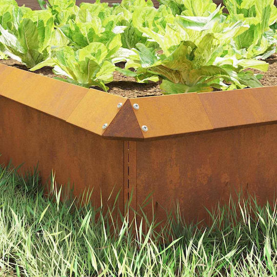 vidaXL Bordură de Grădină din Metal în Culoarea Maro 25x13.5cm