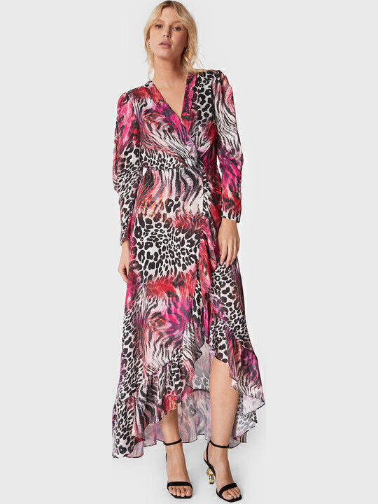 Maxi Dress for Wedding and Christening Satin Animal Print