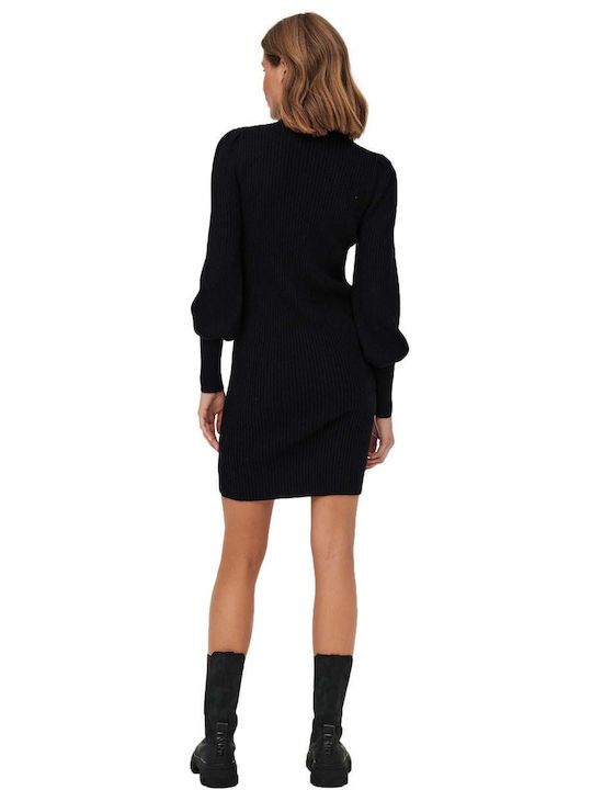 Katia Mini Dress Knitted Turtleneck Black
