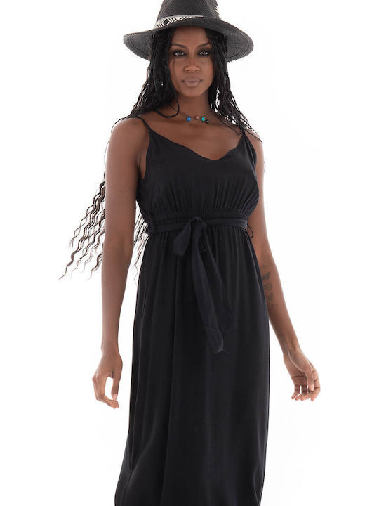 Easy Joy Sommer Maxi Kleid Total Black