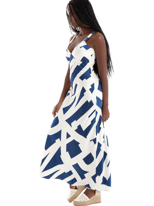 Sommer Maxi Abendkleid Satin Blau