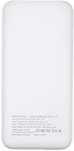 Blue Eagle Be-pb-09 Power Bank 10000mah White