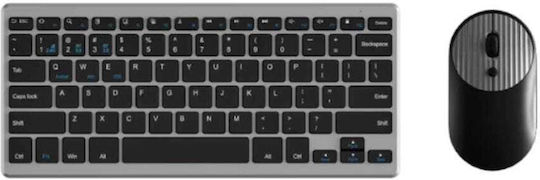 Aoas A1011 Ασύρματο Bluetooth Σετ Πληκτρολόγιο & Ποντίκι Αγγλικό US Γκρι