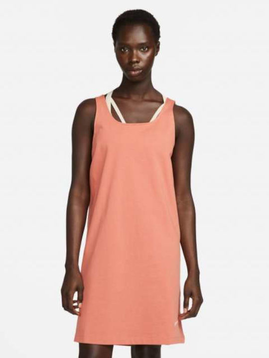Summer Mini Athletic Dress Sleeveless Orange