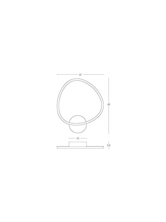 Zambelis Lights Lamp Wall with Integrated LED and Warm White Light Black
