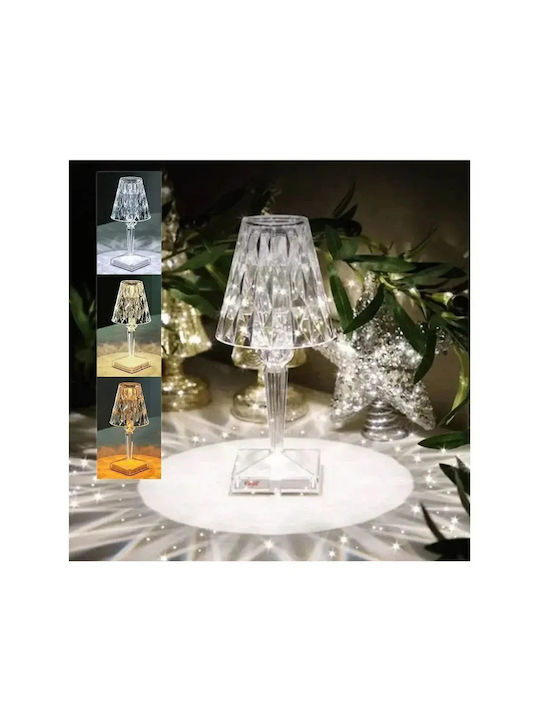 Lampă de masă LED reîncărcabilă RGB Lampă de cristal telecomandă RZ-122 transparentă