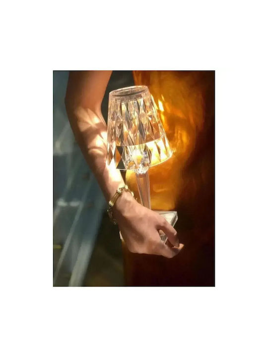 Lampă de masă LED reîncărcabilă RGB Lampă de cristal telecomandă RZ-122 transparentă