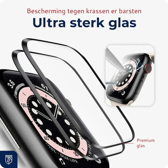 Tempered Glass Apple Watch SE 6 5 4 40mm Red Screen Protector Installation Tray 2 Pieces Black 8719246474392