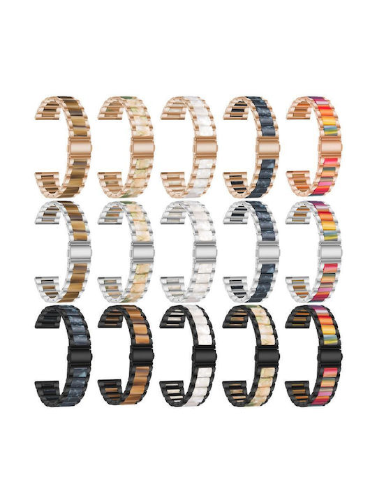 Metal Watch Strap Three Beads Samsung Galaxy Fit3 Rose Gold Brown