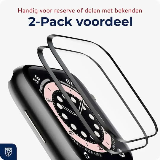 Tempered Glass Apple Watch SE 6 5 4 40mm Red Screen Protector Installation Tray 2 Pieces Black 8719246474392