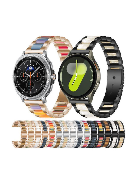 Metal Watch Strap Three Beads Samsung Galaxy Fit3 Black Brown