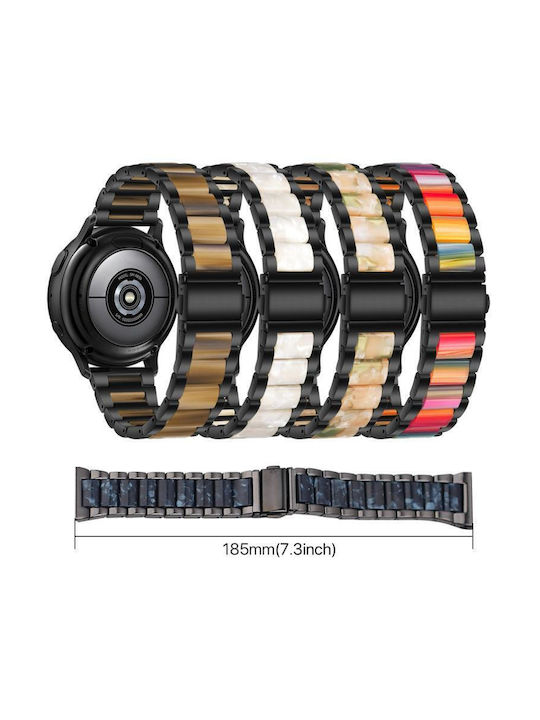 Metal Watch Strap Three Beads Samsung Galaxy Fit3 Rose Gold Green
