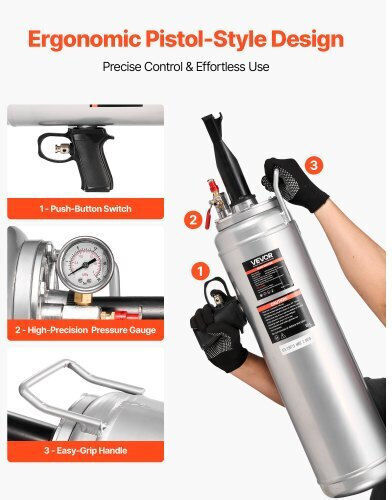 Portable Tire Bead Seating Device Vevor 3.2 Gal 12.11 L 12 L Air Bead Blaster Manual Tire Inflating Tool Working Pressure 87-116 Psi Inflatable Trigger Car Compact SUV Light Truck Electric Bicycle