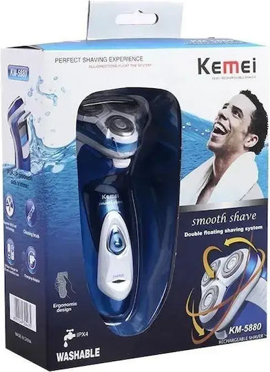 Kemei KM-5880 Rotating Electric Shaver Face Rechargeable