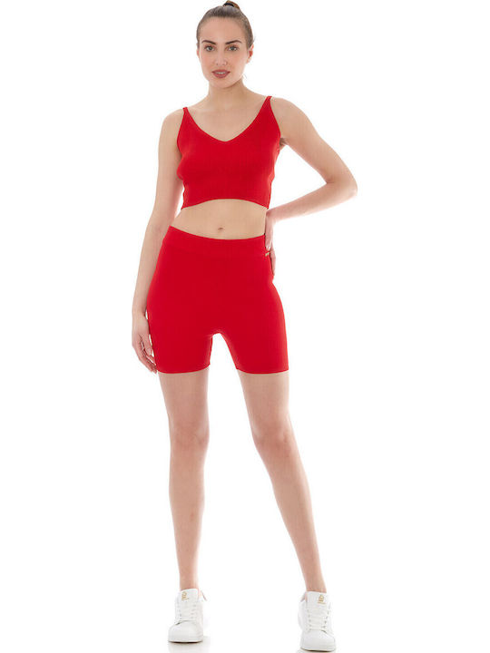 Winterlich Damen Bluse Ärmellos Red