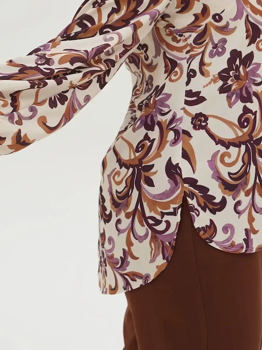 Γυναικεία Μπλούζα Μακρυμάνικη Floral Μπεζ