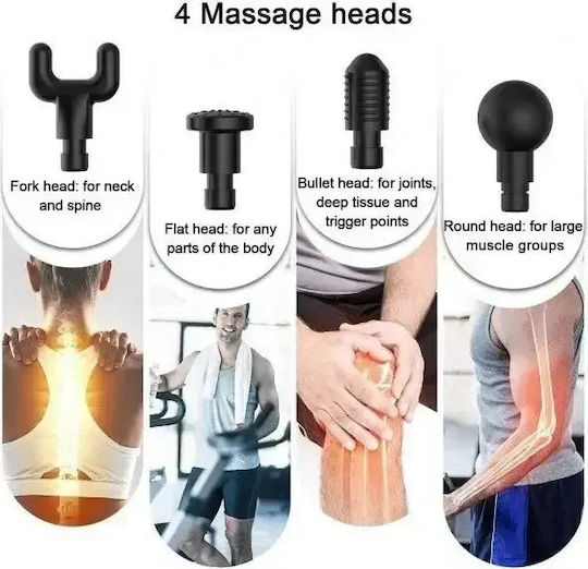 Factory Muscle Massager Fascial Gun Red Πιστόλι Μασάζ για τα Πόδια, το Σώμα & τα Χέρια με Δόνηση Κόκκινο