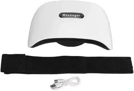 Rechargeable Heated Abdominal Belt 10 Massage Functions Adjustable Intensity Deep Skin Penetration White