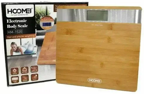 Hoomei Digitale Badezimmerwaage 180kg Braun