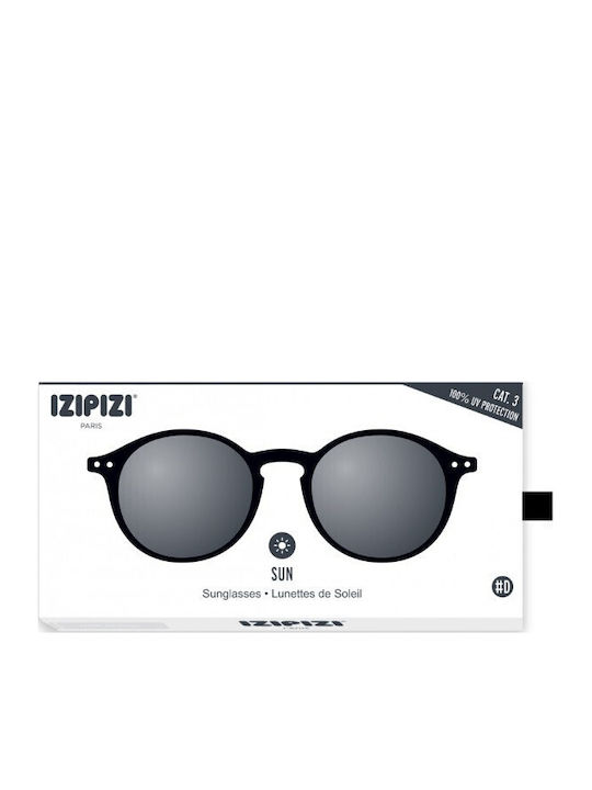 Izipizi Unisex Sunglasses with Black Horn-Rimmed Frame and Black Lens