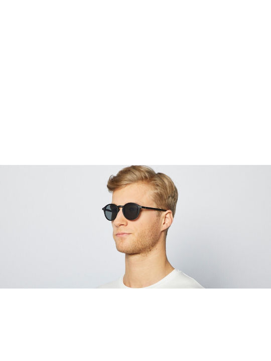 Izipizi Unisex Sunglasses with Black Horn-Rimmed Frame and Black Lens