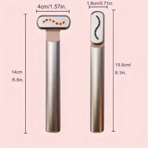 4 in 1 Skin Care Wand with Red Light for Face, Eyes, and Neck Silver
