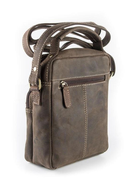 Leather Men's Shoulder / Crossbody Bag Brown
