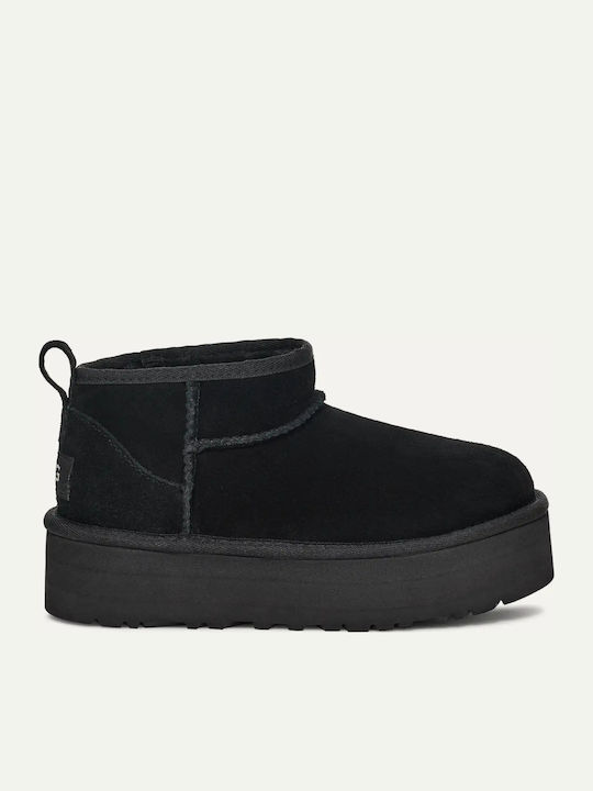 Classic Ultra Mini Suede Παιδικά Μποτάκια Μαύρα