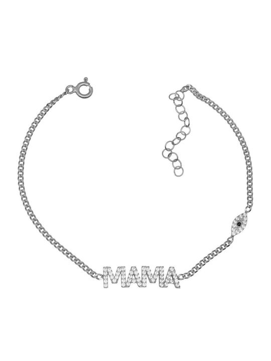 Damen Armband mit Design Mutti aus Silber mit Zirkon