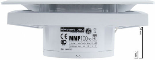 Mmotors De perete Ventilator de Baie Alb
