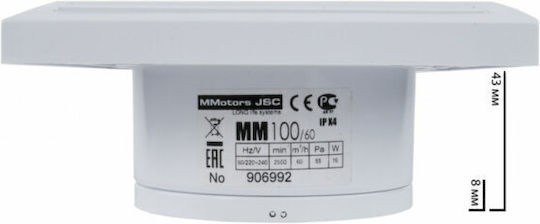 Mmotors De perete Ventilator de Baie Argintiu