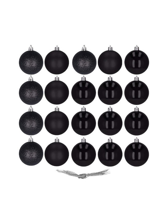 Weihnachtsbaumschmuck Set 20 Stück 3 Sorten 4cm Schwarze