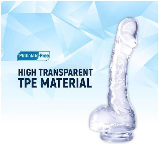 Nanma Ρεαλιστικό Dildo με Όρχεις και Βεντούζα Διάφανο 10cm
