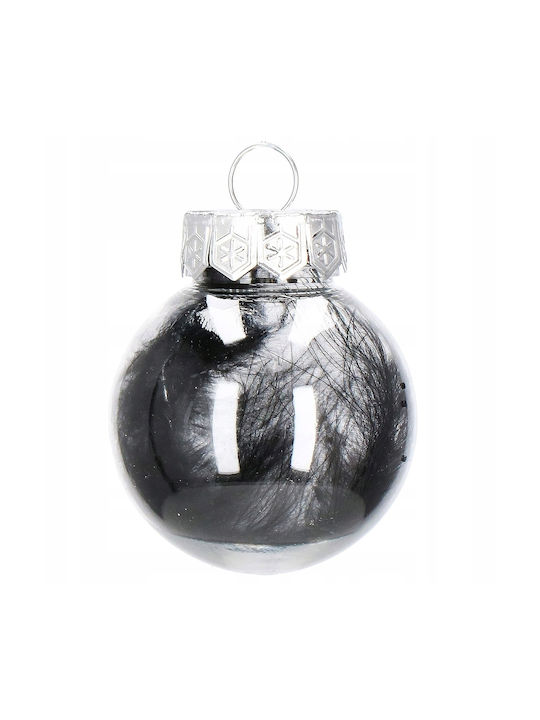 Unique Christmas Ball Set 24 Pieces 5cm Transparent Black Interior